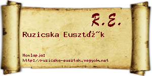Ruzicska Euszták névjegykártya